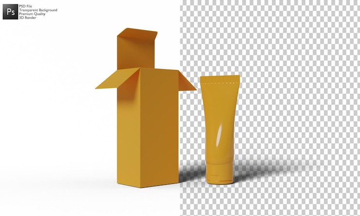 PSD cosmetische verpakking illustratie 3d ontwerp