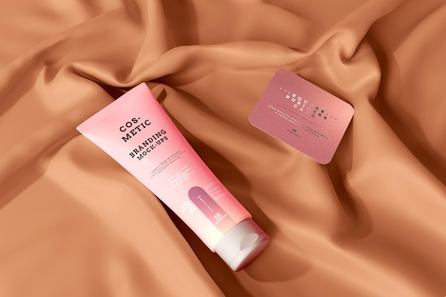 Cosmetische verpakking mockup scène van een crème tube