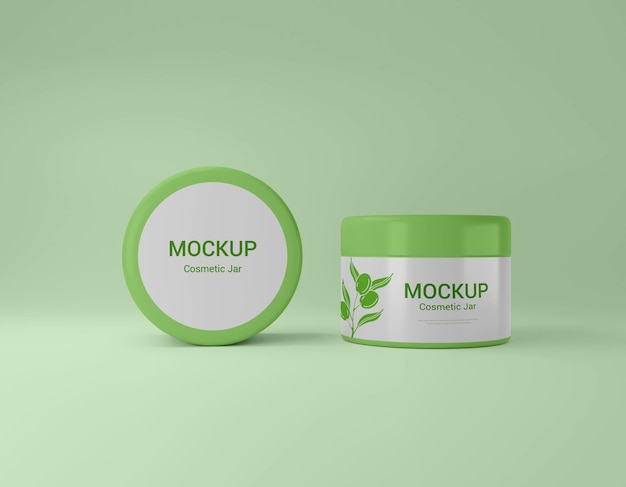 Cosmetische zalfpotjes psd mockup