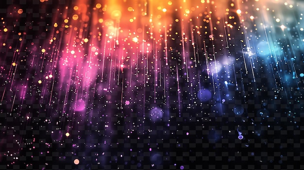 PSD cosmic glowing supernova rain with exploding stars and multi png neon light effect y2k collection