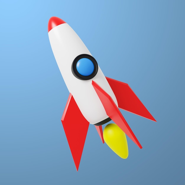 Cosmic rocket or space ship, flat design