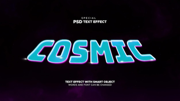 Космический текст эффект PSD шаблон