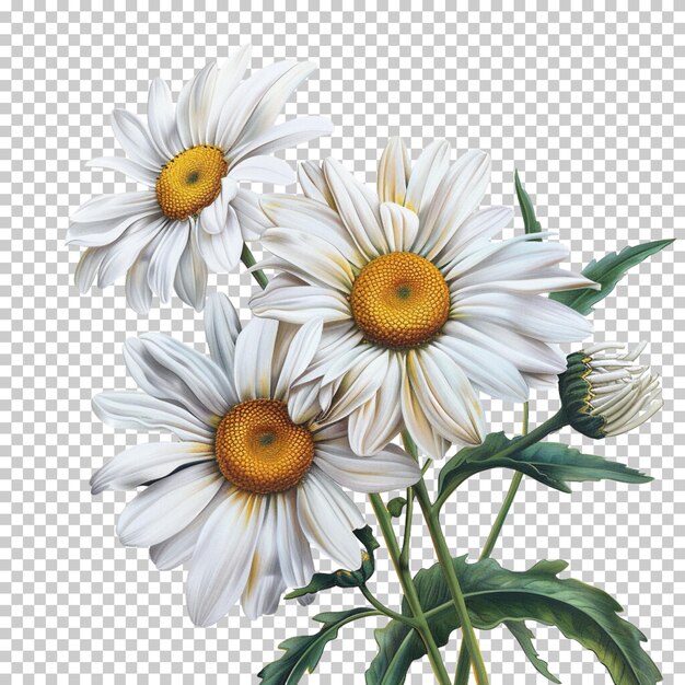 PSD cosmos oxeye madeliefje bloeit geïsoleerd op een witte achtergrond