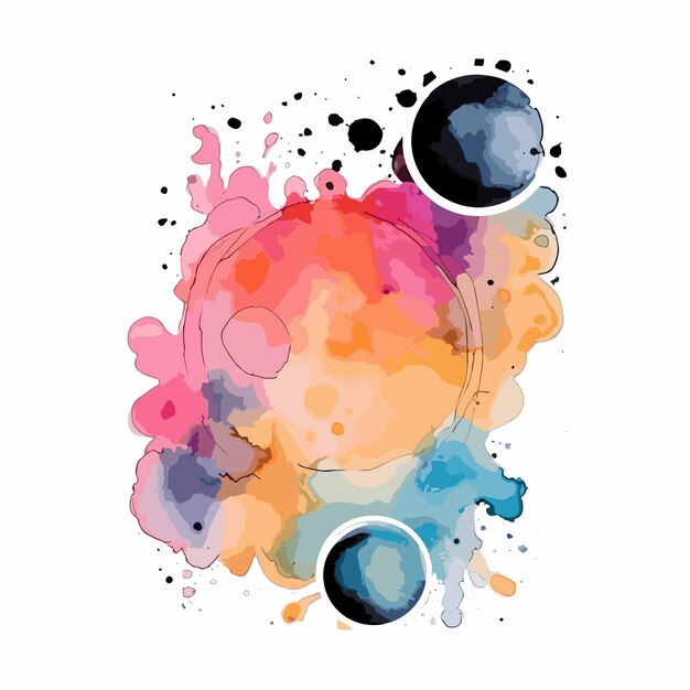 PSD cosmos watercolor tshirt design graphic illustration watercolor png psd