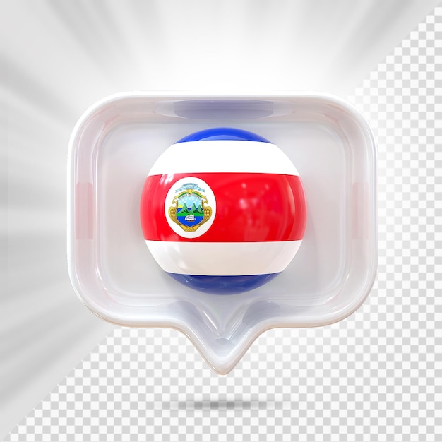 PSD icona della bandiera della costa rica 3d