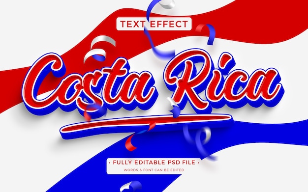 PSD effetto di testo costa rica