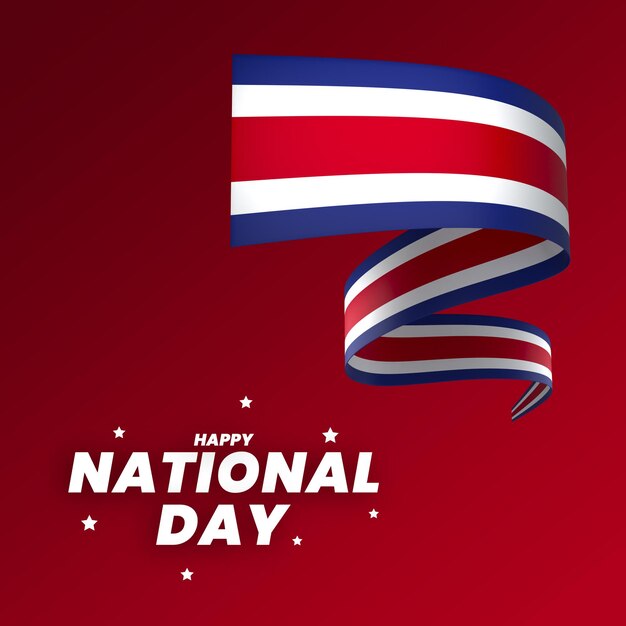 PSD costa rica vlagelement ontwerp nationale onafhankelijkheidsdag banner lint psd