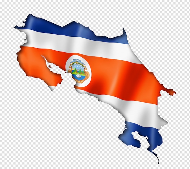 PSD mappa di bandiera costaricana