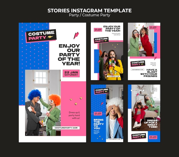 Premium PSD Costume party template design