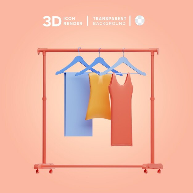 PSD costume rackwardrobe 3d illustration rendering