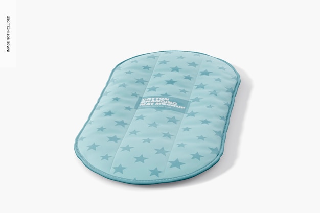 Cotton baby changing mat mockup, perspective