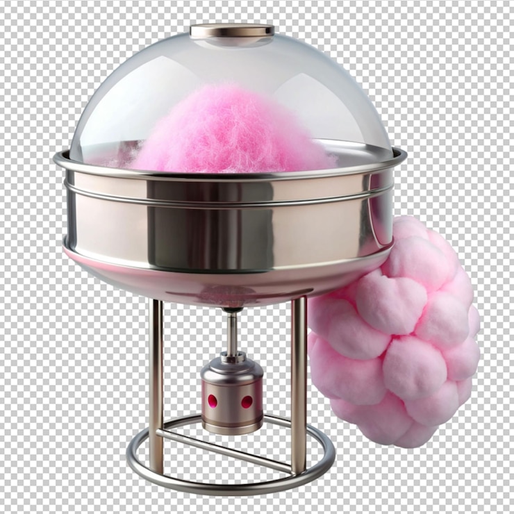 PSD cotton candy machine isolated on transparent background