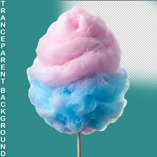 PSD cotton candy on white background
