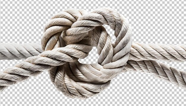 PSD cotton rope with knot on transprant background