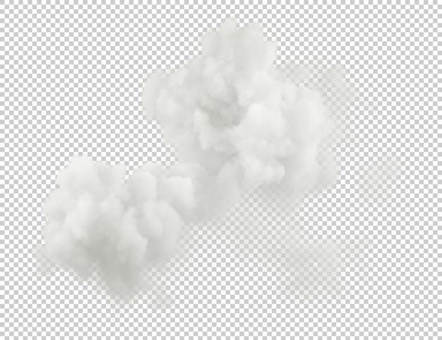 PSD cotton soft clouds cutout 3d render