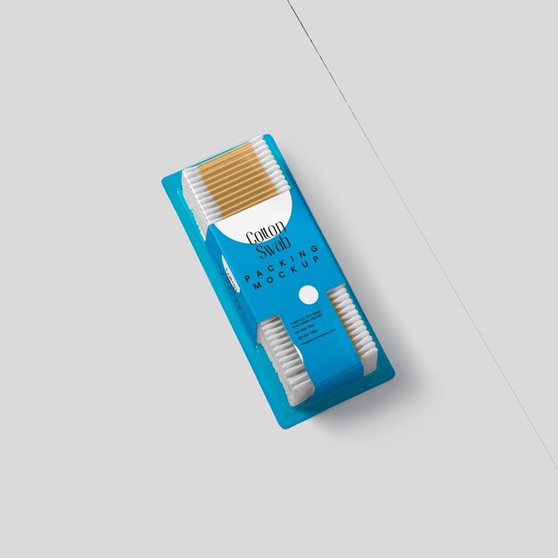 PSD cotton swab packaging mockup