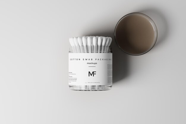 PSD cotton swab packaging mockups