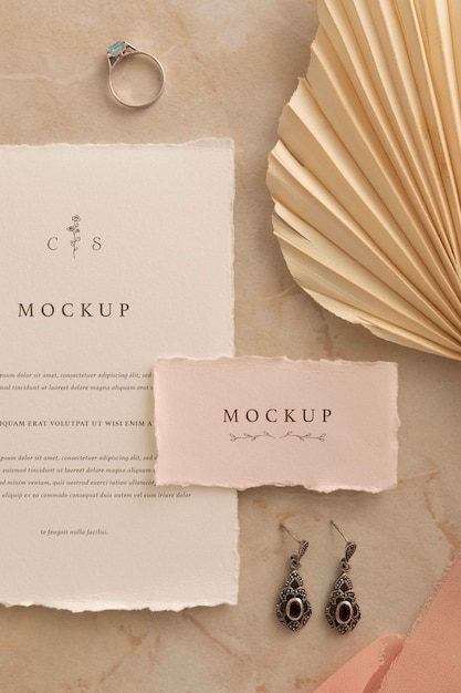 PSD cotton wedding invitation mockup