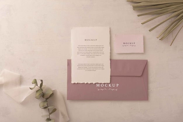 PSD cotton wedding invitation mockup