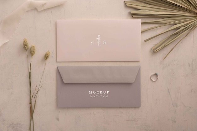 Cotton wedding invitation mockup