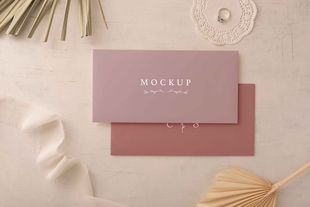 PSD cotton wedding invitation mockup