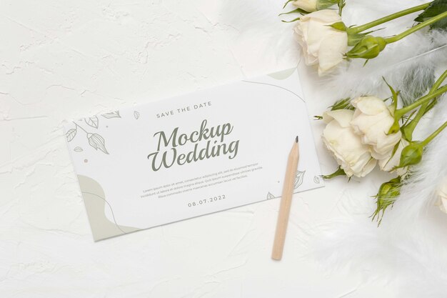 Cotton wedding invitation mockup