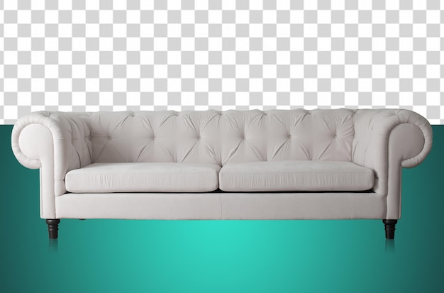 PSD a couch with a blue background and a green background.