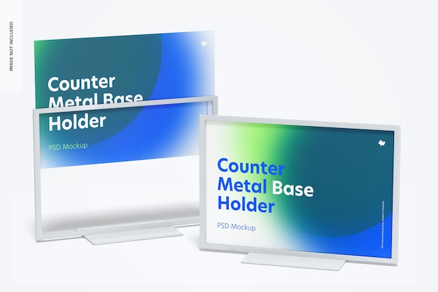 Counter top metal base holders mockup