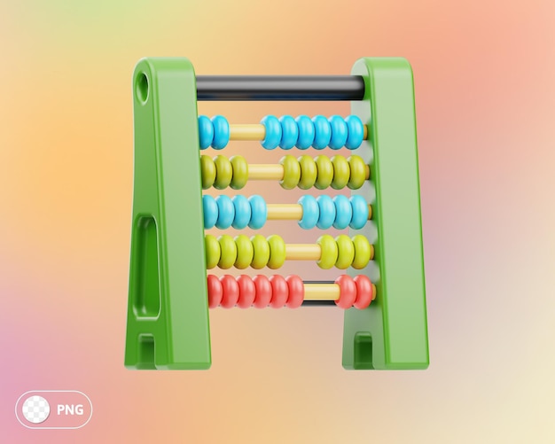 Counting Toy 3D Illustration