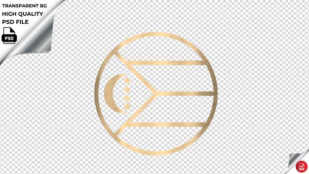 PSD country flag comoros vector icon shining gold color textured psd transparent