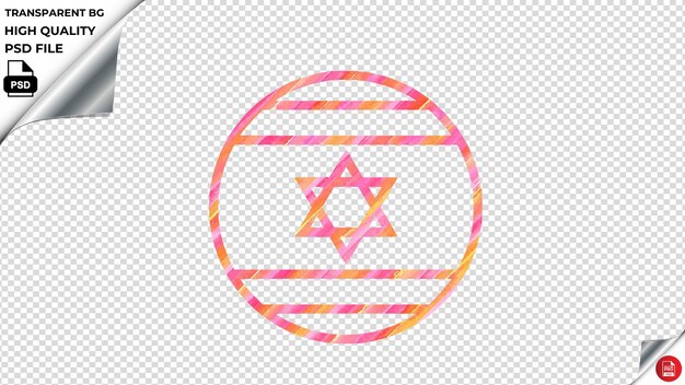 PSD country flag israel pink orange red stripped psd transparent