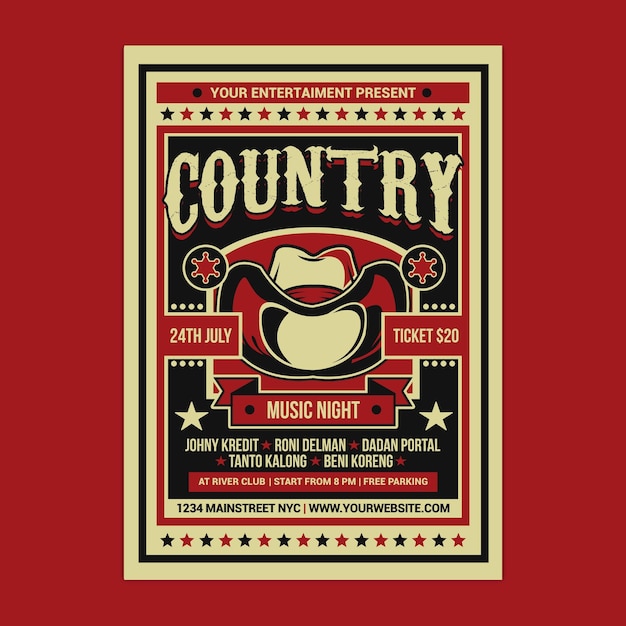 PSD country music flyer