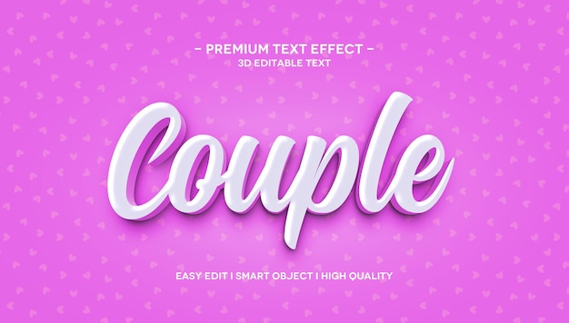 Couple 3d text effect template