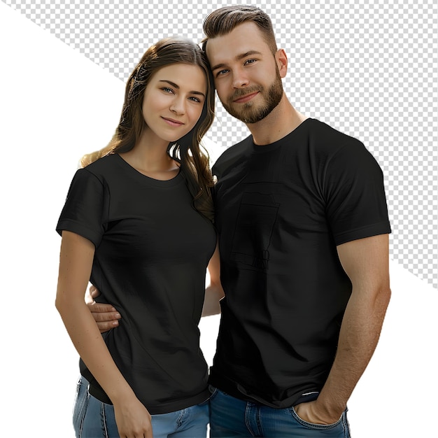 PSD couple in black png silhouette of couple transparent romantic scene black attire couple elegant