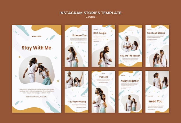 PSD couple concept instagram stories template