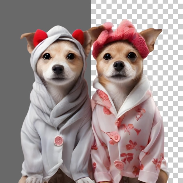 PSD couple of dogs male and female dogs celebrate love at valentines day on february illustration