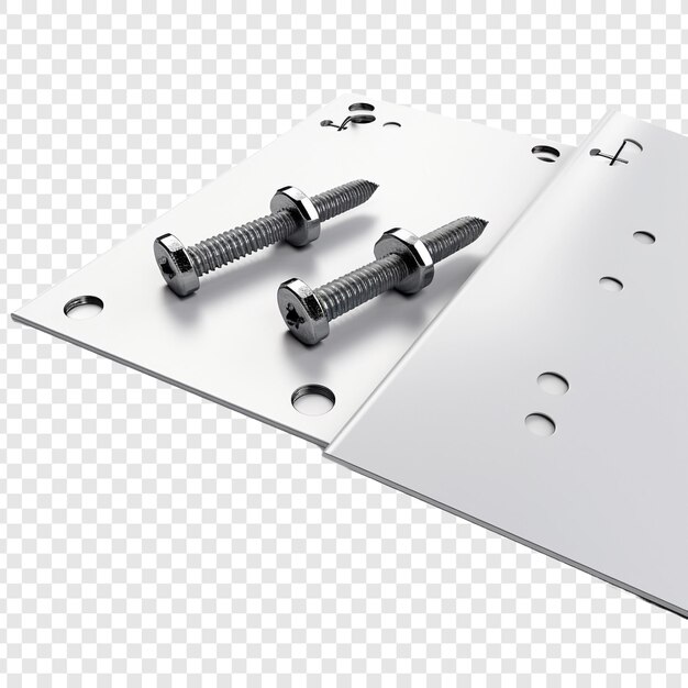 PSD a couple of pages and fasteners isolated on transparent background