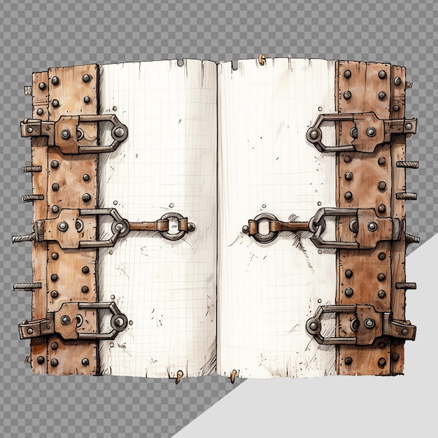 A couple of pages and fasteners png isolated on transparent background