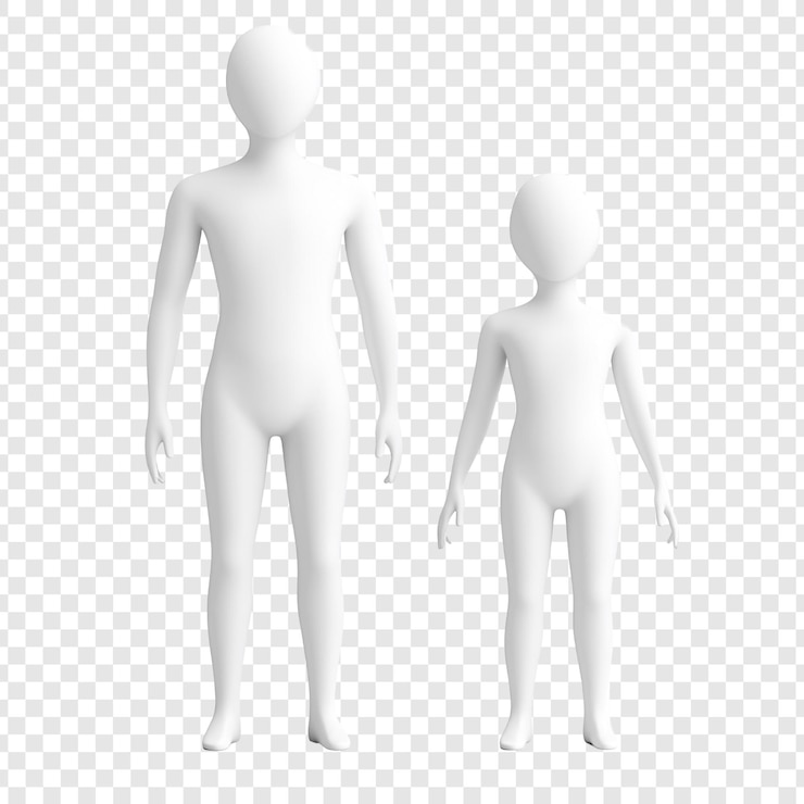 PSD a couple of people standing on a white background