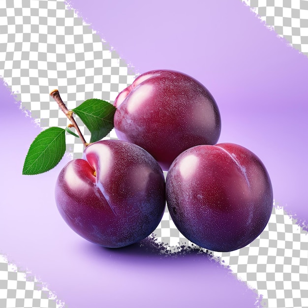A couple of plums on a transparent background