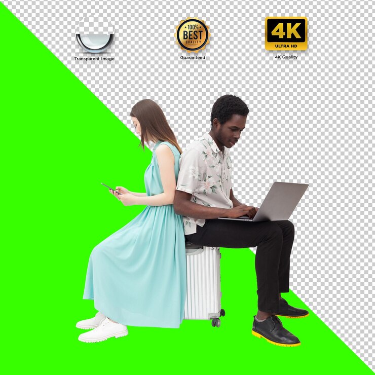 PSD couple working together on a laptop and tablet during travel