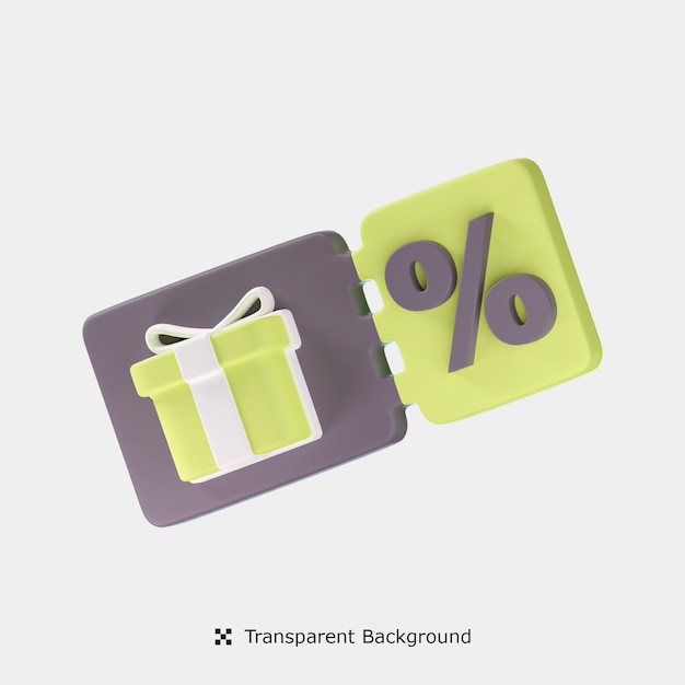 PSD coupon 3d icon illustration