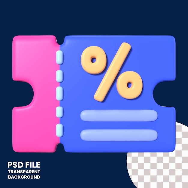 PSD 쿠폰 3d 일러스트 아이콘