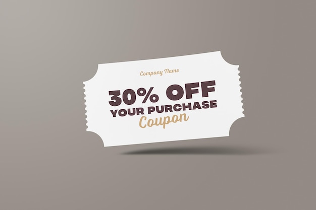 Coupon en ticket psd mockup