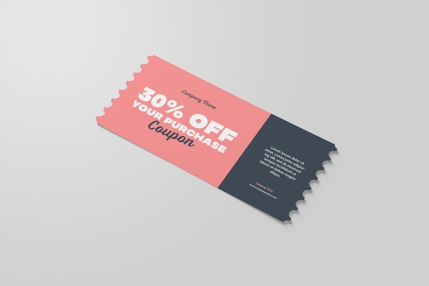 coupon en ticket psd mockup