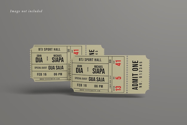 coupon en ticket psd mockup
