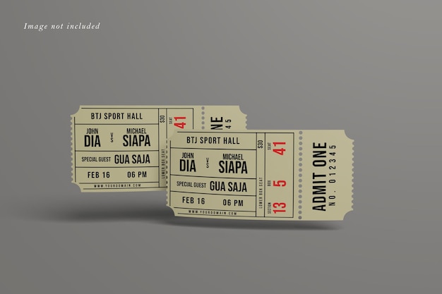 PSD coupon en ticket psd mockup