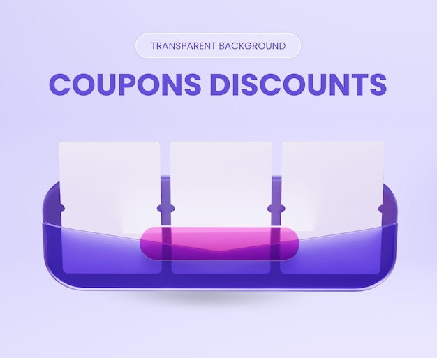 Coupons discounts 3d rendering illustration