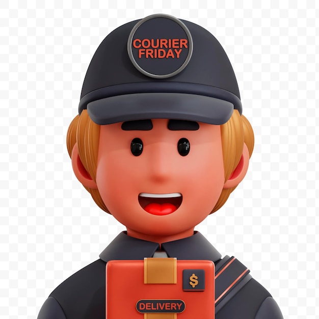 Courier delivery man 3d icon