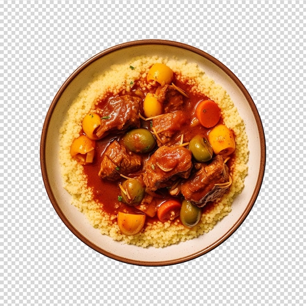 PSD couscous met zoetzure tomatensaus op transparant